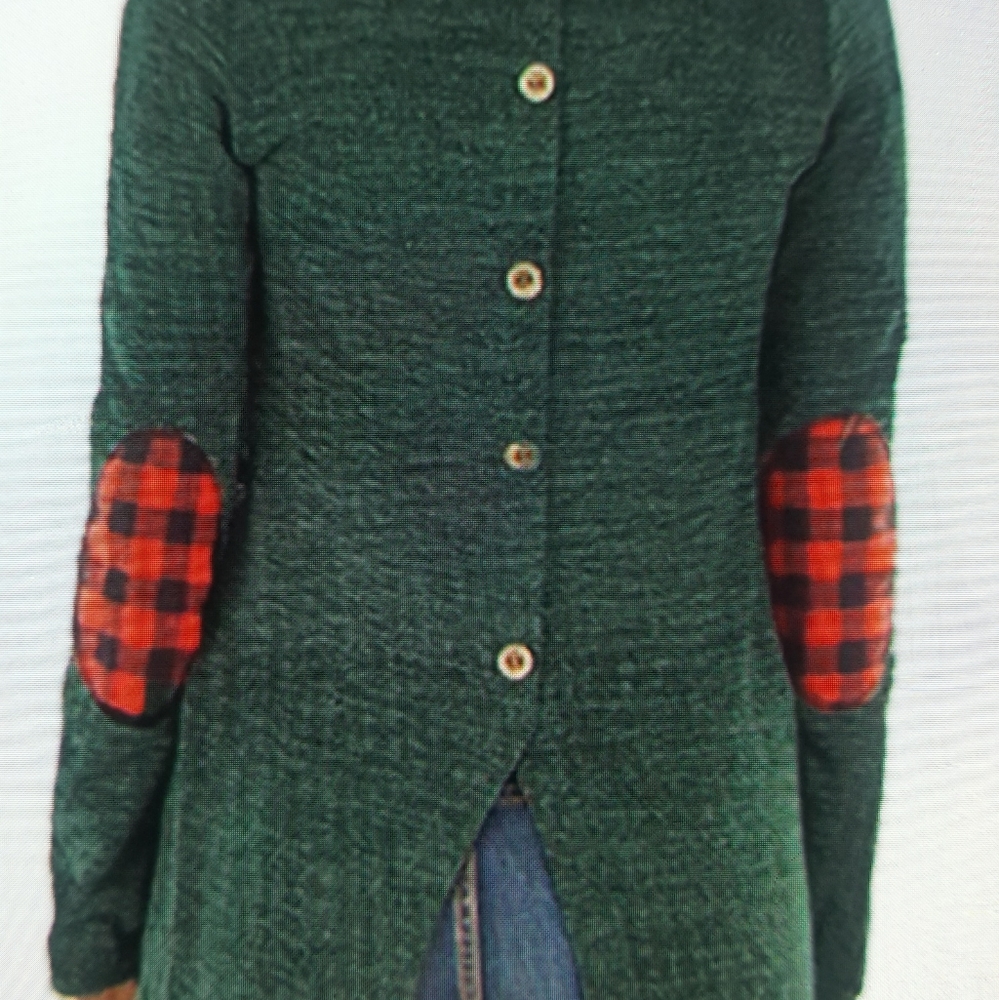 Long Sleeve Elbow Patchwork Tunic New - image 2